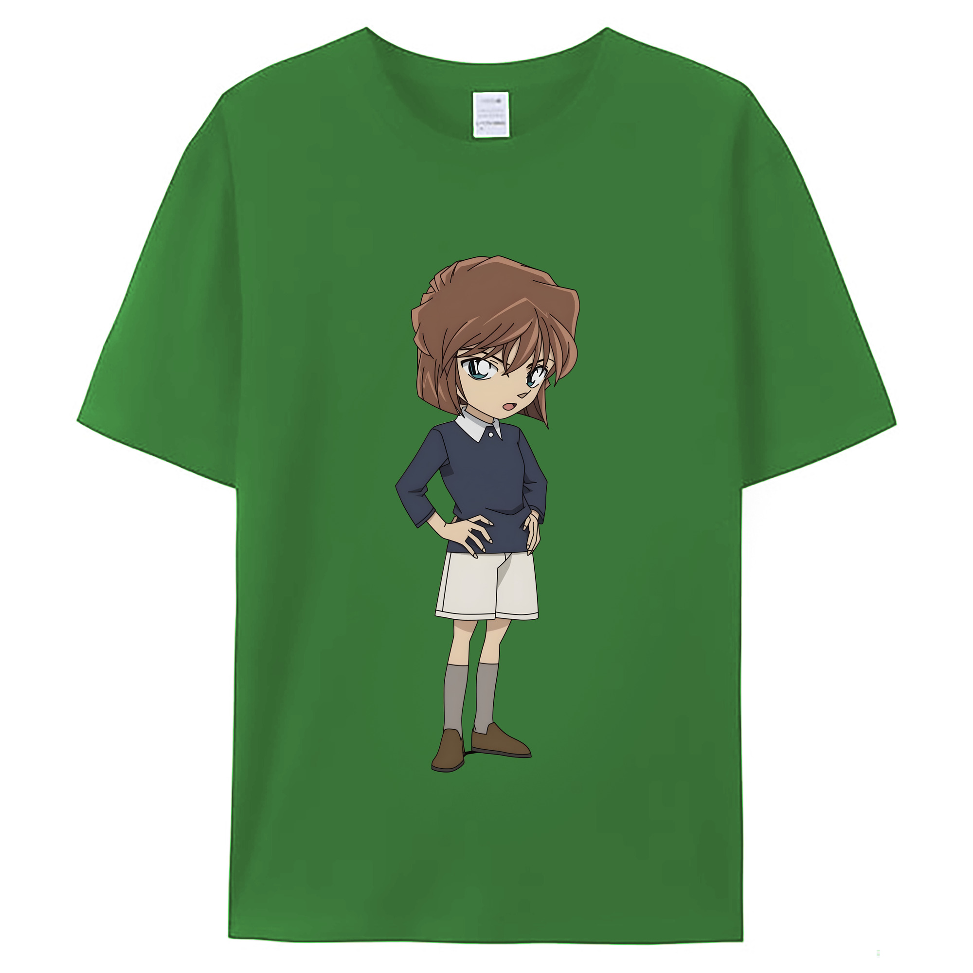 （画像用） 名探偵コナン 灰原 哀 はいばら あい Detective Conan Anita Hailey、Vi Graythorn Haibara Ai レディースカジュアルプリントTシャツ（綿100％）